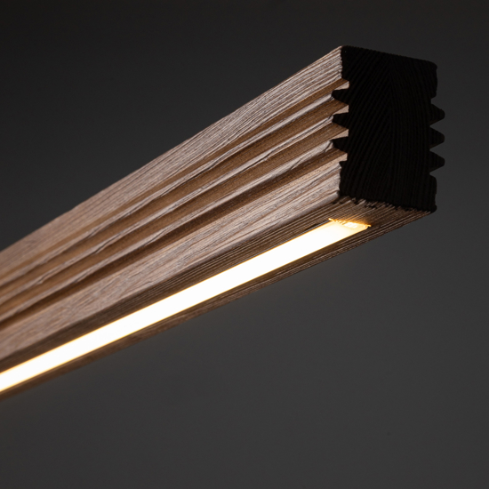 Plafoniera led 14w 3000k di legno noce per cucina moderna