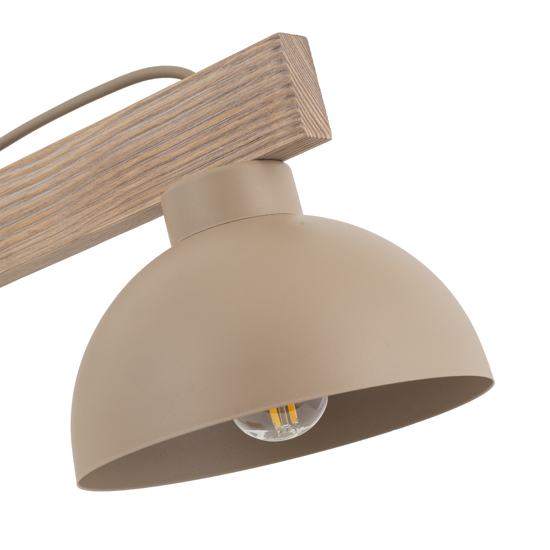 Lampada da comodino vintage in legno cupola metallo sabbia
