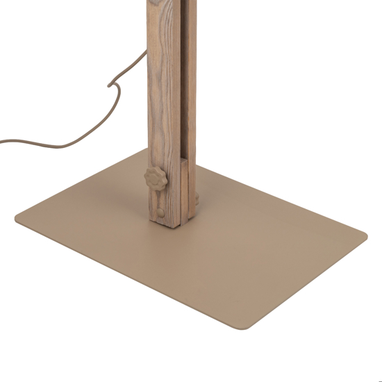 Piantana di legno vintage cupola metallo sabbia per salotto