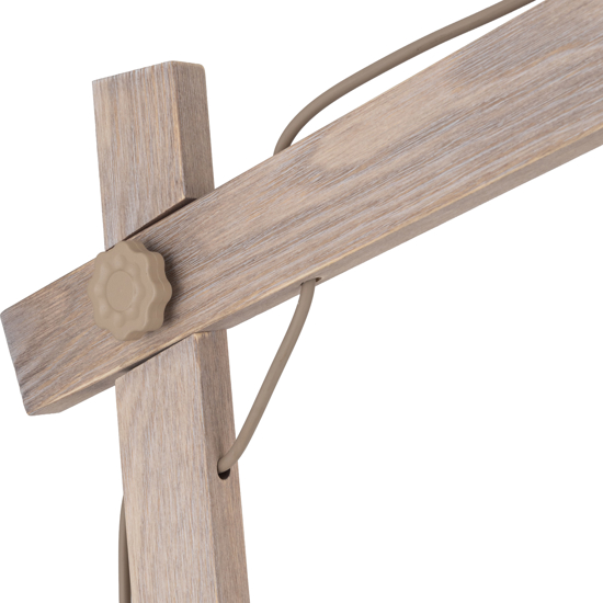 Piantana di legno vintage cupola metallo sabbia per salotto