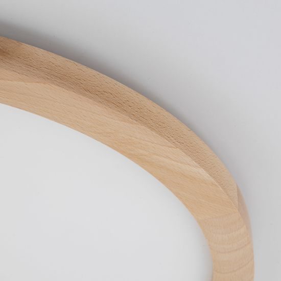 Plafoniera di legno rotonda led 45w cct stile scandinavo