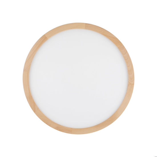 Plafoniera di legno rotonda led 45w cct stile scandinavo