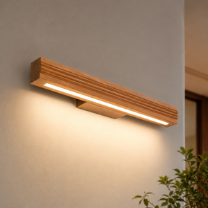 Applique di legno luce verso il basso led 3000k