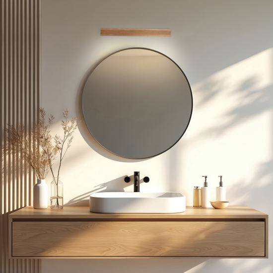 Applique di legno luce verso il basso led 3000k