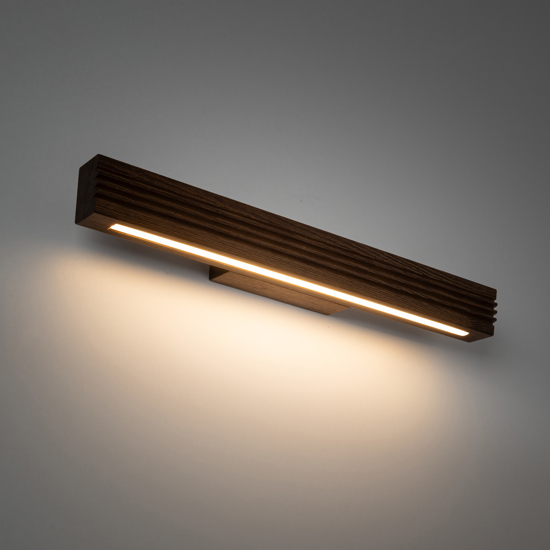 Applique da parete in legno noce design moderno luce verso il basso