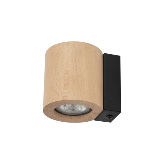 Applique da parete con interruttore in legno scandinavo