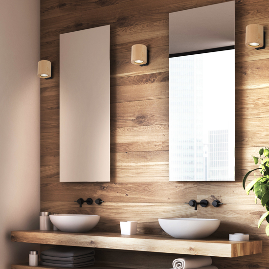 Applique da parete con interruttore in legno scandinavo