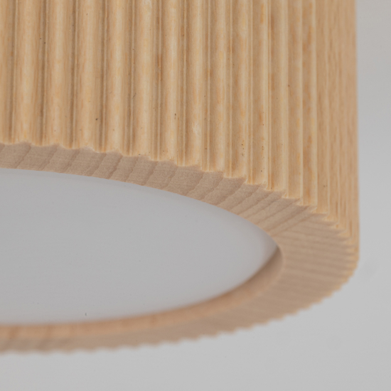 Plafoniera lampada da soffitto scandinava in legno rotonda