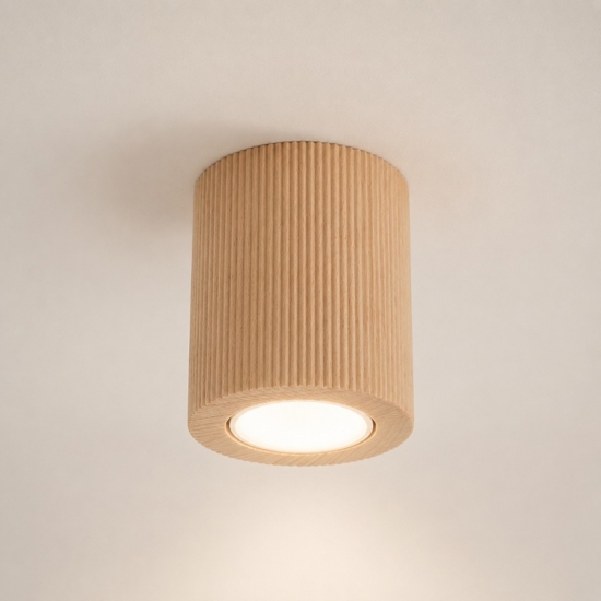 Faretto cilindro da soffitto scandinavo in legno