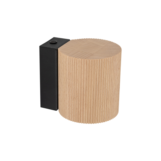 Applique scandinavo da parete in legno con interruttore luce verso il basso 
