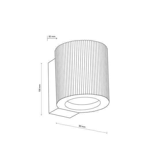 Applique scandinavo da parete in legno con interruttore luce verso il basso 
