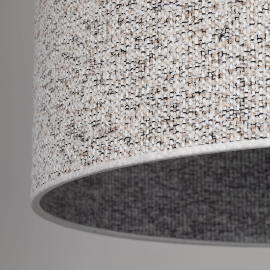 Lampadario a sospensione cilindro di tessuto bianco nero