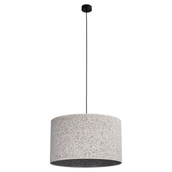 Lampadario a sospensione cilindro di tessuto bianco nero