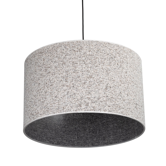 Lampadario a sospensione cilindro di tessuto bianco nero