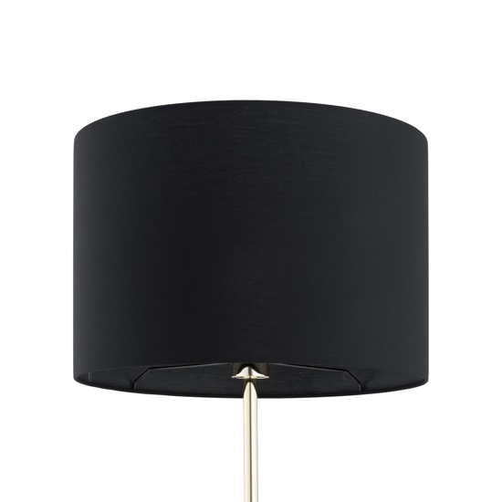Piantana stile contemporaneo oro lucido paralume nero