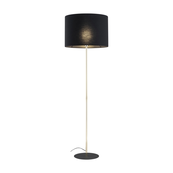 Piantana stile contemporaneo oro lucido paralume nero