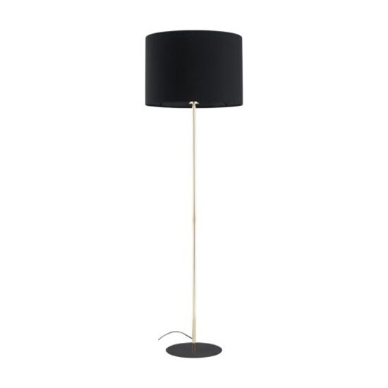 Piantana stile contemporaneo oro lucido paralume nero