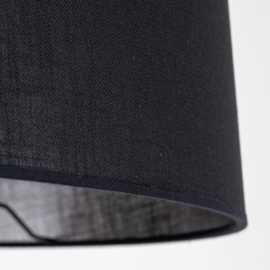 Piantana lampada scandinava tre piedi di legno paralume allungato nero