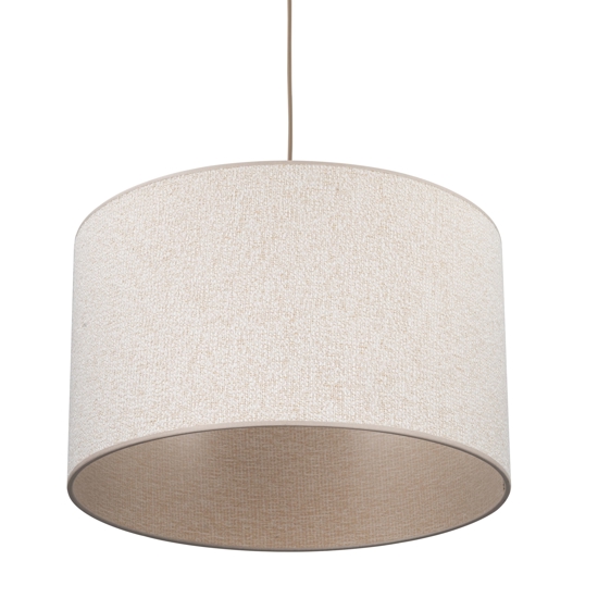 Lampadario cilindro a sospensione tessuto sabbia