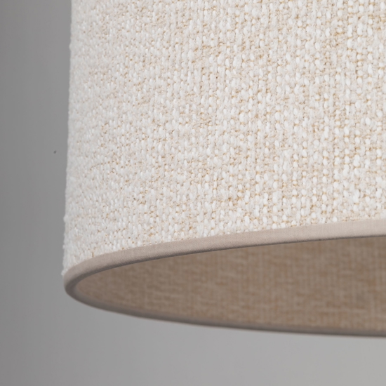 Lampadario cilindro a sospensione tessuto sabbia