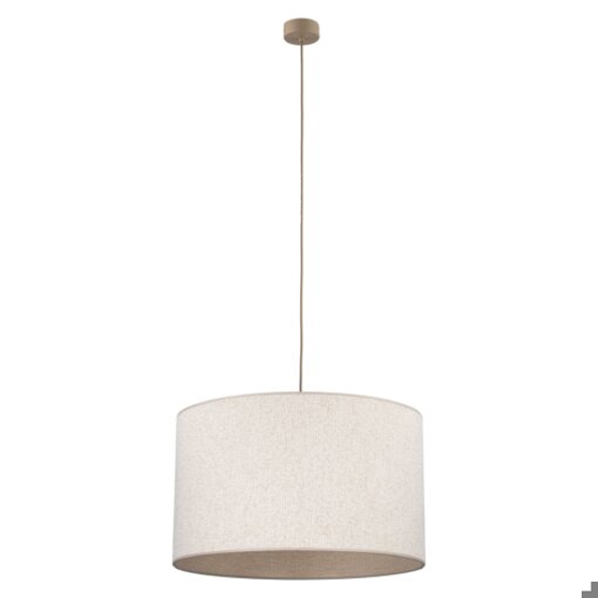 Lampadario cilindro a sospensione tessuto sabbia