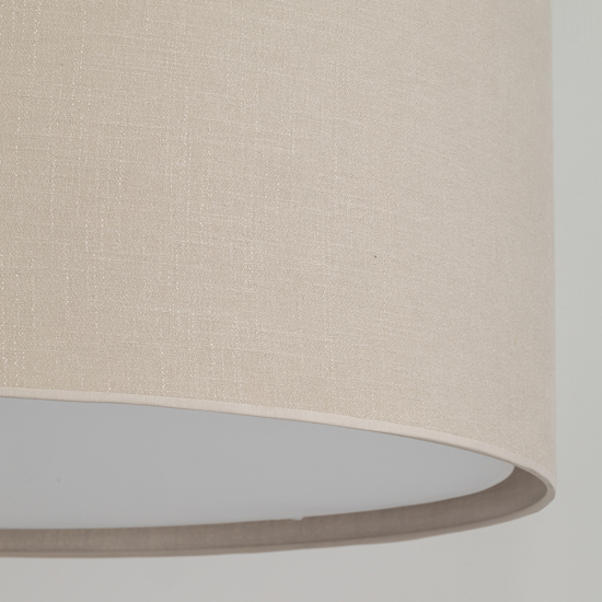 Lampadario a sospensione cilindro di tessuto beige