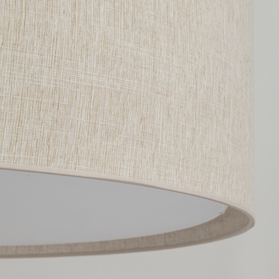 Lampadario cilindro a sospensione di tessuto lino 