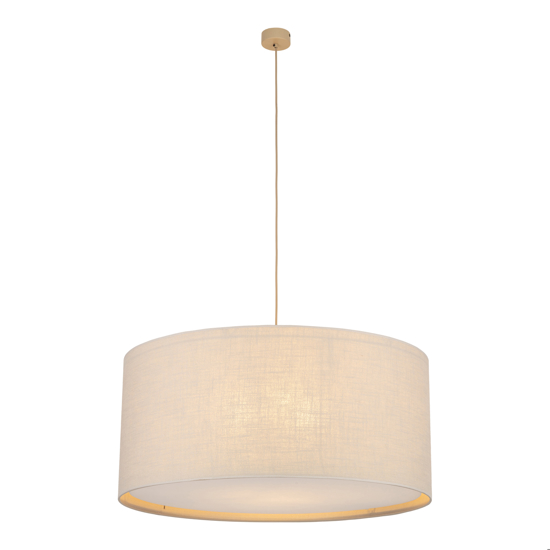 Lampadario cilindro a sospensione di tessuto lino 