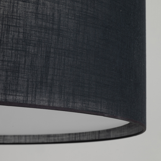 Lampadario cilindro di tessuto nero per soggiorno
