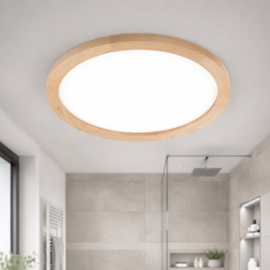 Plafoniera da bagno scandinava 36w led cct in legno
