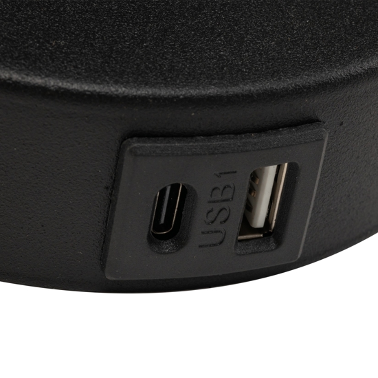 Applique con interruttore doppia luce presa usb nero da comodino per camera da letto