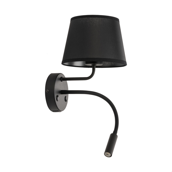 Applique con interruttore doppia luce presa usb nero da comodino per camera da letto