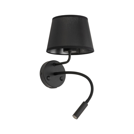 Applique con interruttore doppia luce presa usb nero da comodino per camera da letto