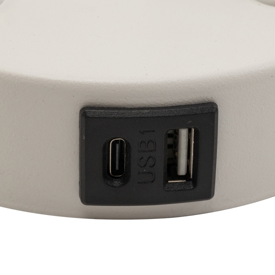 Applique bianco doppia luce presa usb per comodino camera da letto moderna
