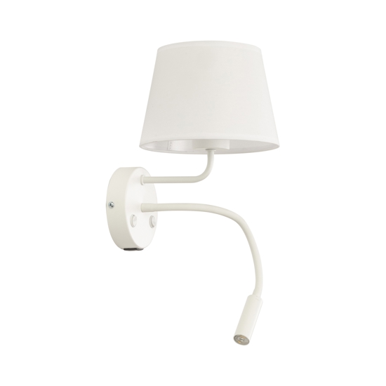 Applique bianco doppia luce presa usb per comodino camera da letto moderna