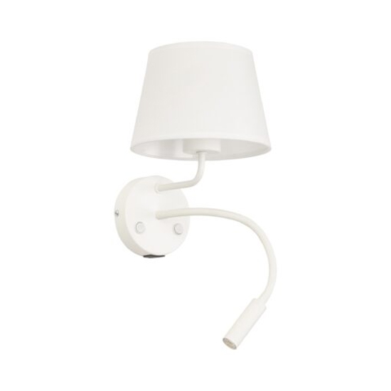 Applique bianco doppia luce presa usb per comodino camera da letto moderna