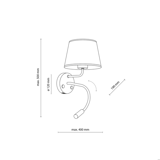 Applique bianco doppia luce presa usb per comodino camera da letto moderna