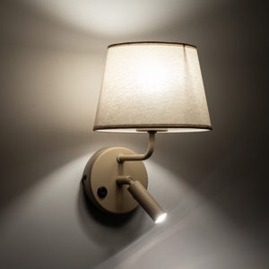 Applique sabbia  doppia luce per comodino camera da letto
