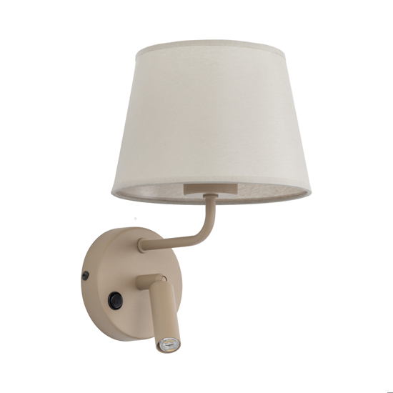 Applique sabbia  doppia luce per comodino camera da letto