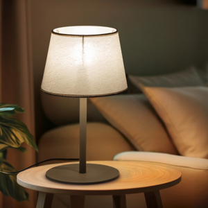 Abatjour lampada da comodino sabbia con paralume per camera da letto moderna