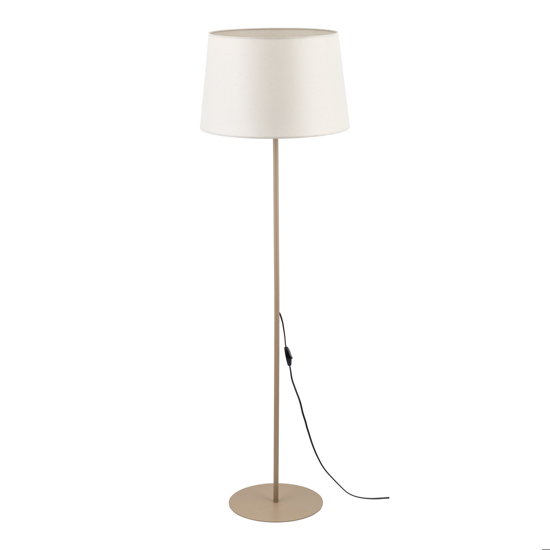Piantana stelo sabbia paralume in tessuto beige 