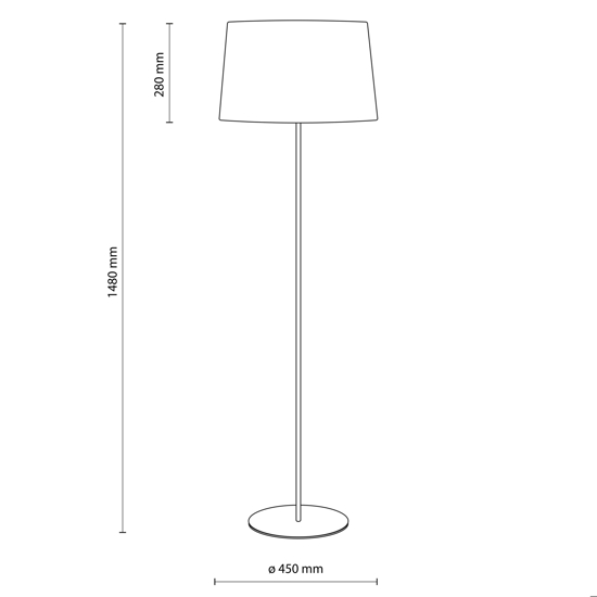 Piantana stelo sabbia paralume in tessuto beige 