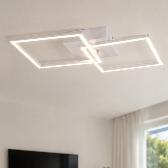 Plafoniera moderna da salotto led 4000k orientabile bianca