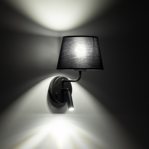 Applique nero con interruttore doppia luce per comodino camera da letto