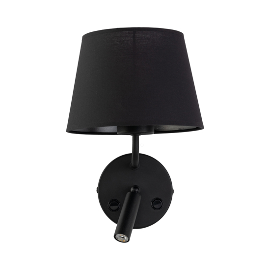 Applique nero con interruttore doppia luce per comodino camera da letto
