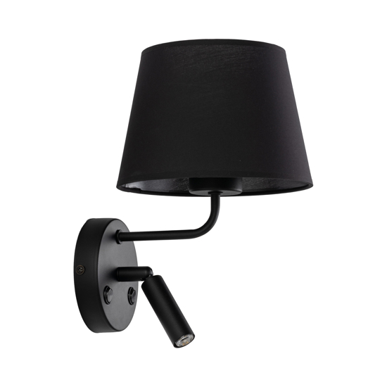 Applique nero con interruttore doppia luce per comodino camera da letto