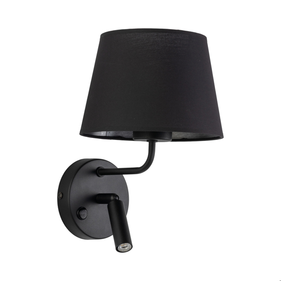 Applique nero con interruttore doppia luce per comodino camera da letto