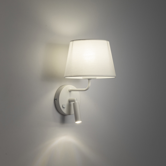 Applique bianco con interruttori doppia luce per comodini camera da letto