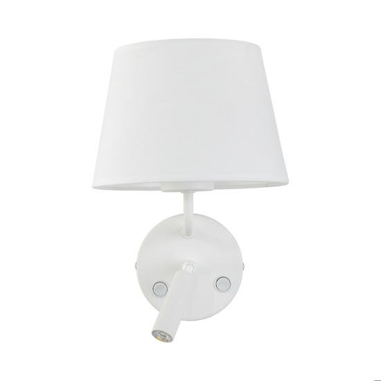Applique bianco con interruttori doppia luce per comodini camera da letto