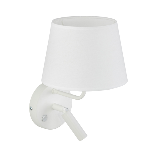 Applique bianco con interruttori doppia luce per comodini camera da letto